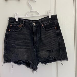 American Eagle Black Mom jean shorts